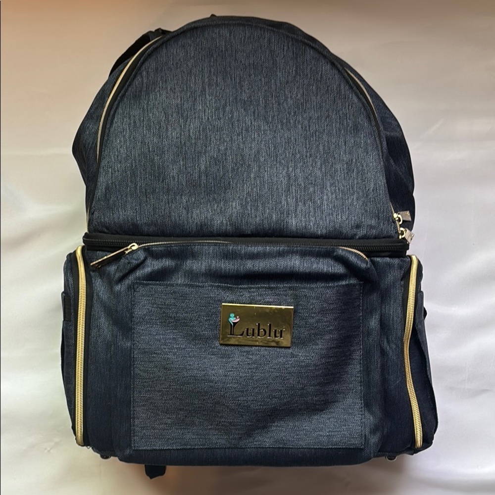 Lublu Denim Diaper Bag Blue EUC